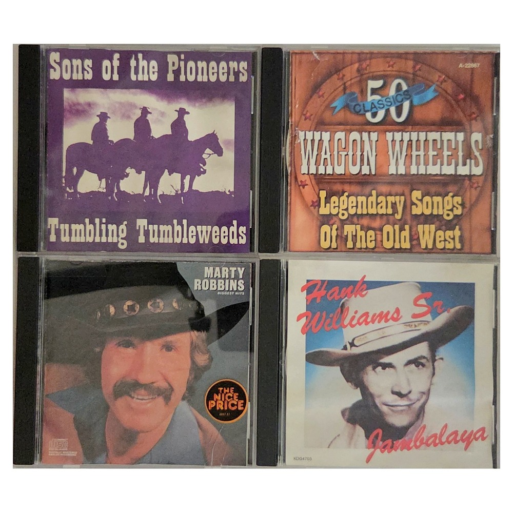 Classic Country Western 4 CD Lot Marty Robbins Hank Williams Sr VTG Music text